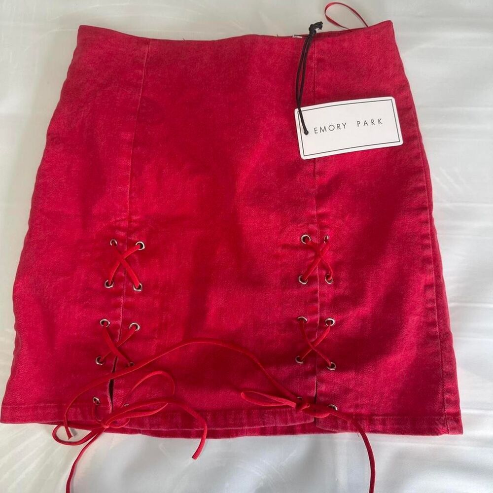Emory-park Women's Red and Burgundy Skirt